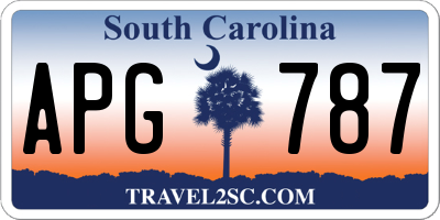 SC license plate APG787