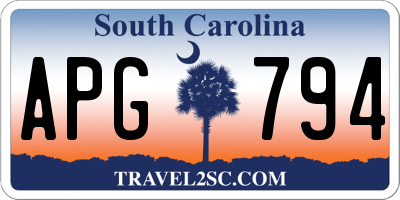 SC license plate APG794