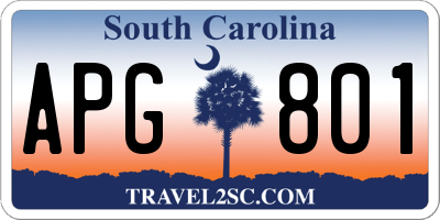 SC license plate APG801