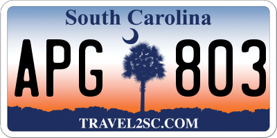 SC license plate APG803