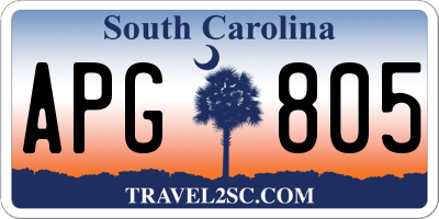 SC license plate APG805