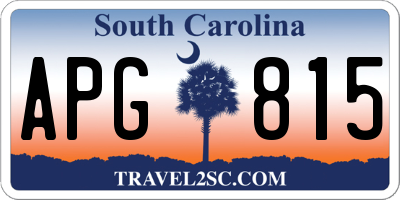 SC license plate APG815