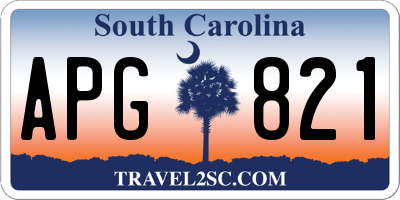 SC license plate APG821