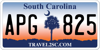 SC license plate APG825