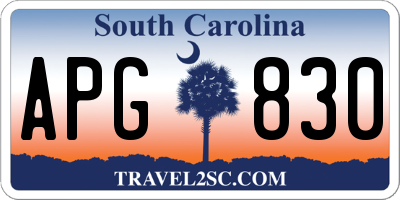 SC license plate APG830