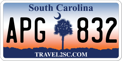 SC license plate APG832