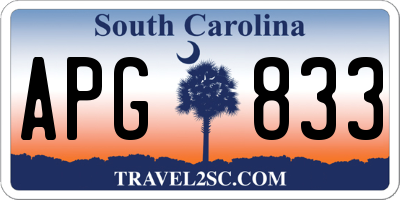 SC license plate APG833