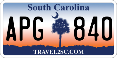 SC license plate APG840