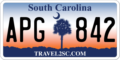SC license plate APG842