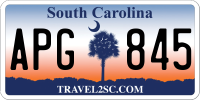 SC license plate APG845