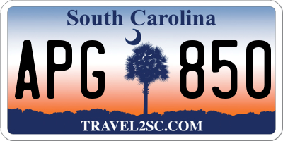 SC license plate APG850