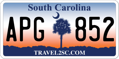 SC license plate APG852