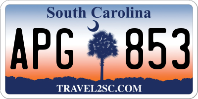 SC license plate APG853