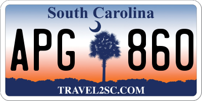 SC license plate APG860