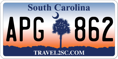SC license plate APG862