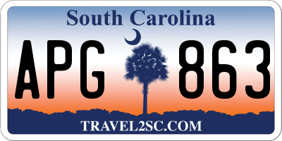 SC license plate APG863