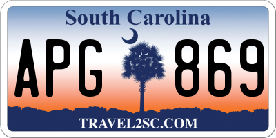 SC license plate APG869