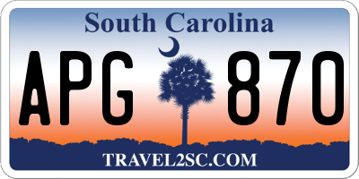 SC license plate APG870