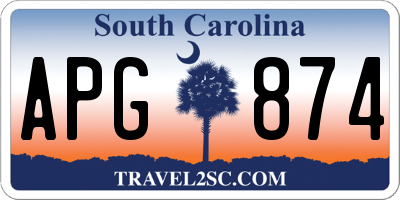 SC license plate APG874