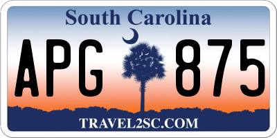 SC license plate APG875