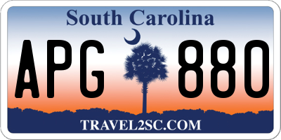 SC license plate APG880