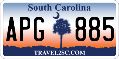 SC license plate APG885
