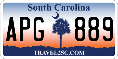 SC license plate APG889