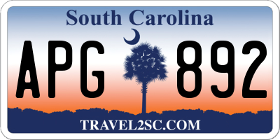 SC license plate APG892