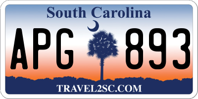 SC license plate APG893