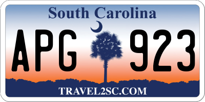 SC license plate APG923