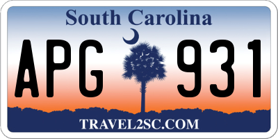 SC license plate APG931