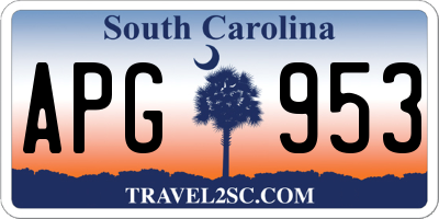 SC license plate APG953