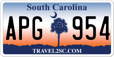 SC license plate APG954