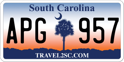 SC license plate APG957