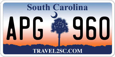 SC license plate APG960