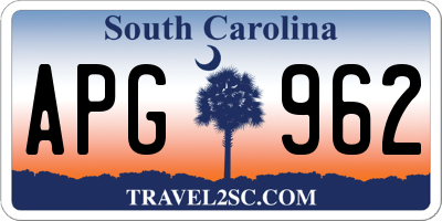SC license plate APG962