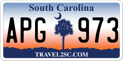 SC license plate APG973
