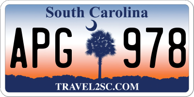 SC license plate APG978