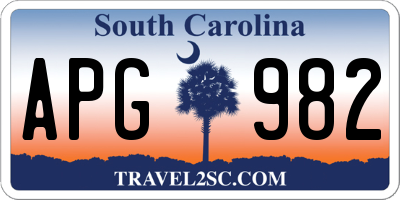 SC license plate APG982