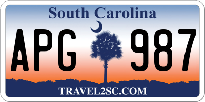 SC license plate APG987