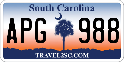 SC license plate APG988