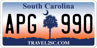 SC license plate APG990