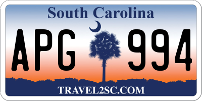 SC license plate APG994