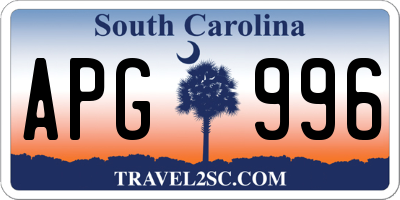 SC license plate APG996