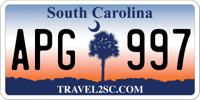 SC license plate APG997