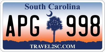 SC license plate APG998