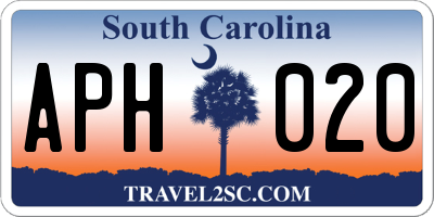 SC license plate APH020