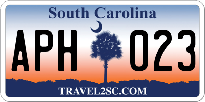 SC license plate APH023