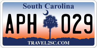 SC license plate APH029