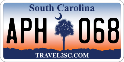 SC license plate APH068
